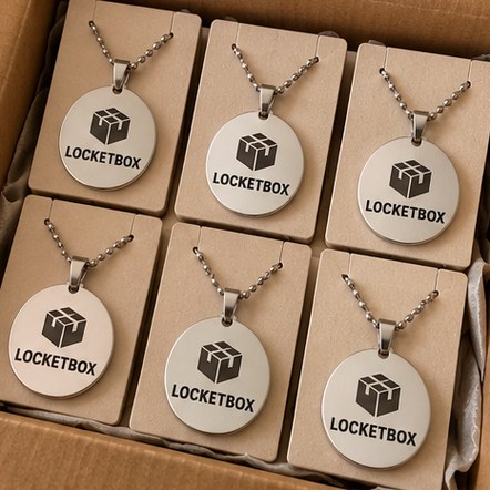 Wholesale custom pendants on display cards in a shipping box